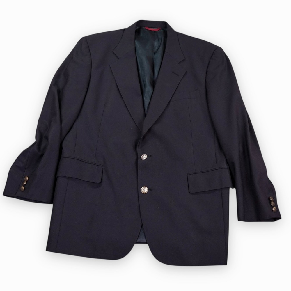 JOS A BANK Blazer Mens 43R Navy Blue Wool‎ Metal Eagle Buttons Kent Sports Coat